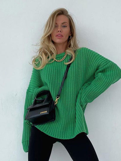 Dames Trui Grof Gebreid Oversized Ruim Model