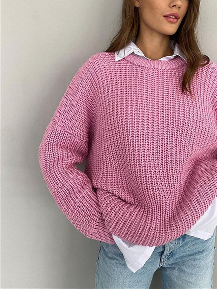 Dames Trui Grof Gebreid Oversized Ruim Model