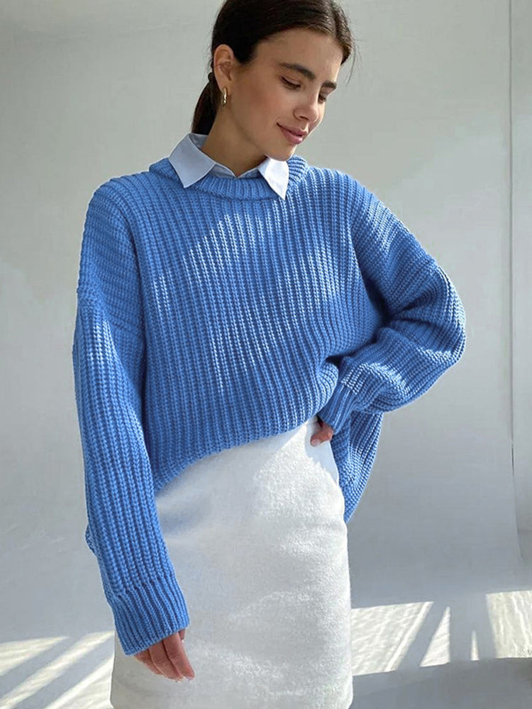 Dames Trui Grof Gebreid Oversized Ruim Model