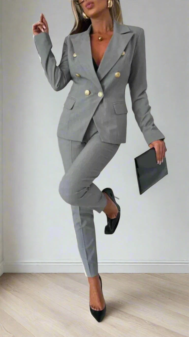 Dames Tweedelige Set Top en Broek Modern Design - Mode Vibes