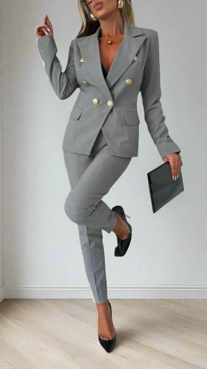 Dames Tweedelige Set Top en Broek Modern Design - Mode Vibes