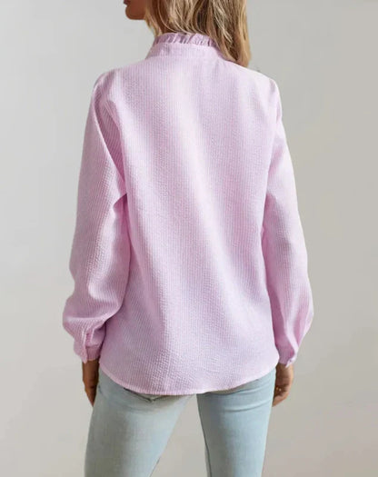 Dames Blouse Met Ruches Elegante Pasvorm