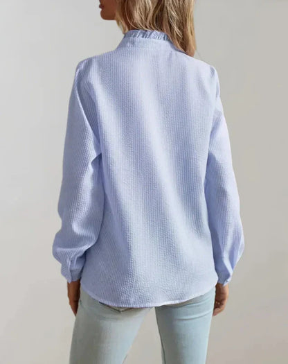 Dames Blouse Met Ruches Elegante Pasvorm