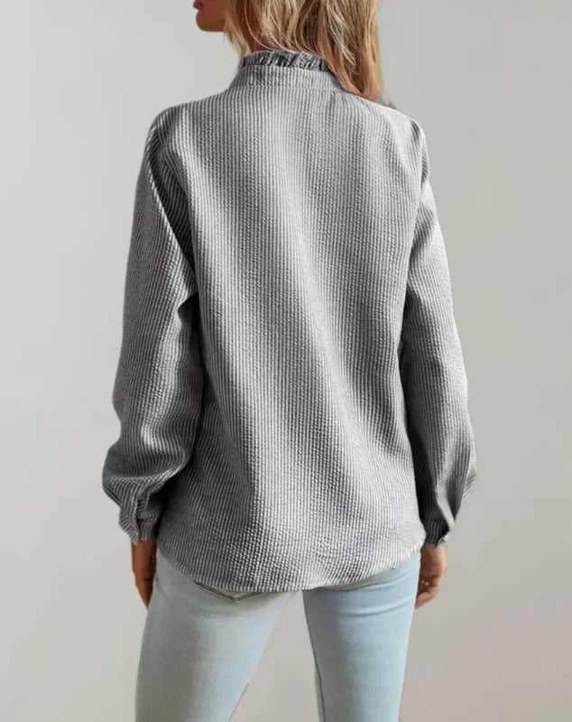 Dames Blouse Met Ruches Elegante Pasvorm