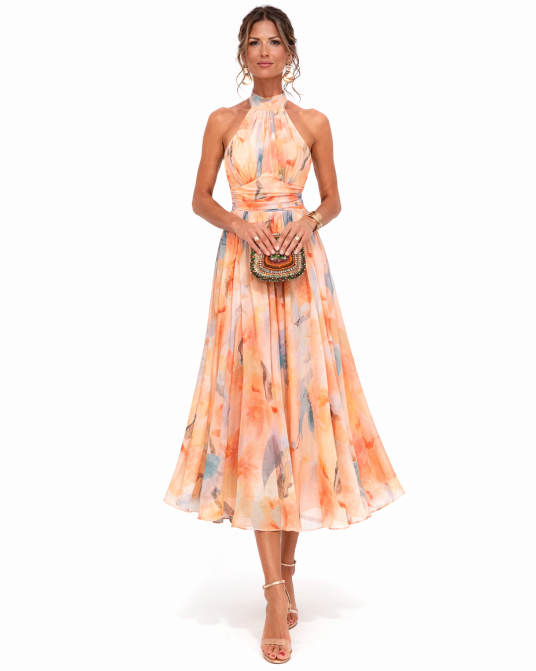 Luna | Elegante Halterhals Lange Jurk Dames Maxi Jurk 0
