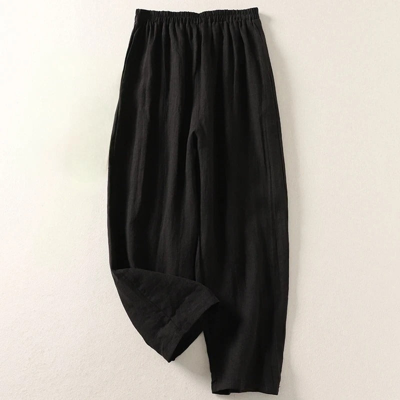 Luna | Elegante Hoge Taille Damesbroek met Wijde Pijpen 2