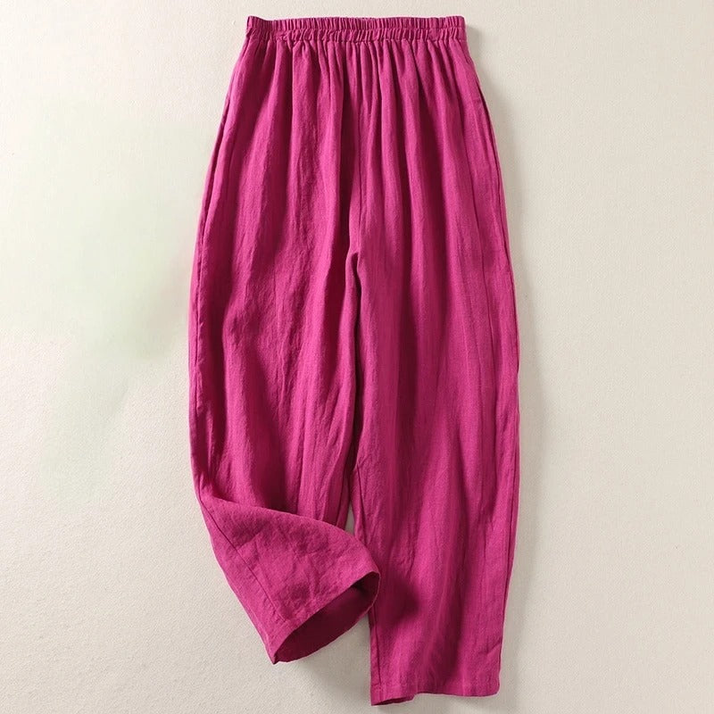 Luna | Elegante Hoge Taille Damesbroek met Wijde Pijpen 3