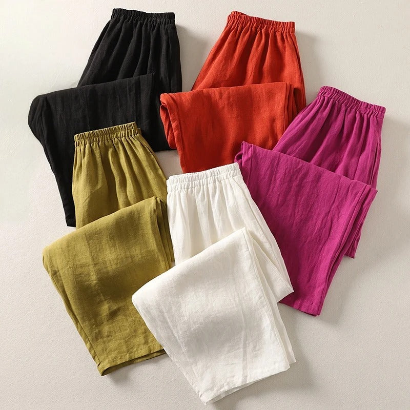 Luna | Elegante Hoge Taille Damesbroek met Wijde Pijpen 5