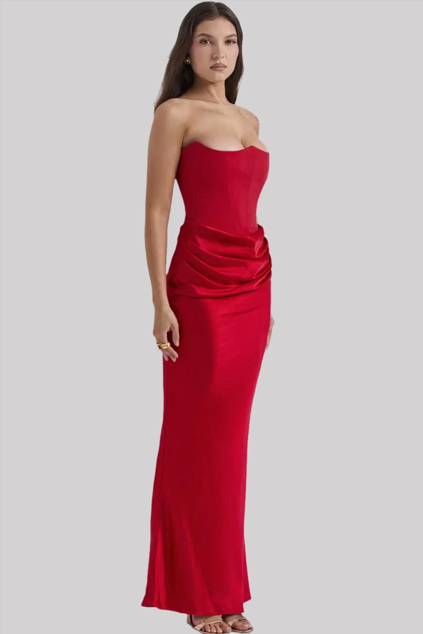 Variant image for Luna | Maxi Abito Cerimonia Donna in Raso Elegante-26