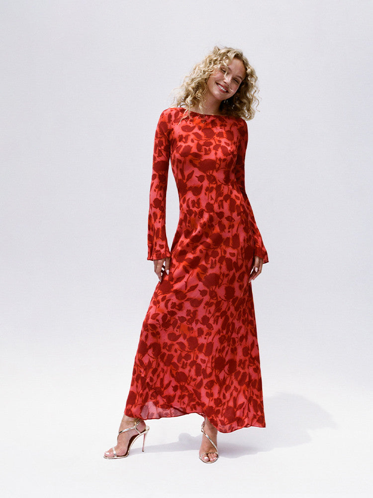 Variant image for Luna | Abito Maxi Elegante in Tessuto Lussuoso con Maniche Lunghe-1