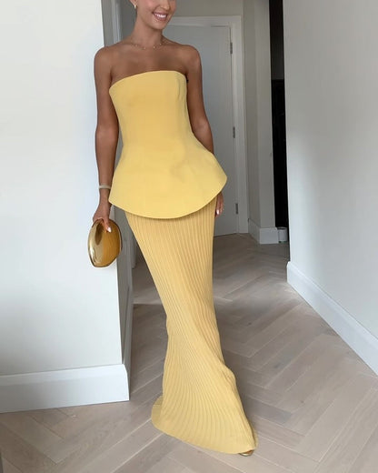 Luna | Abito Elegante Senza Spalline per Cerimonia Donna-2