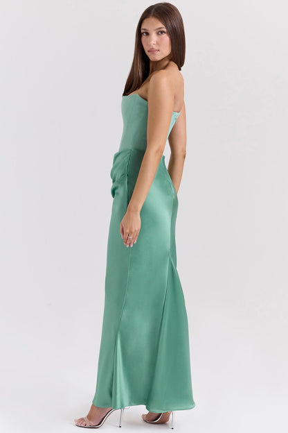 Luna | Maxi Abito Cerimonia Donna in Raso Elegante-2