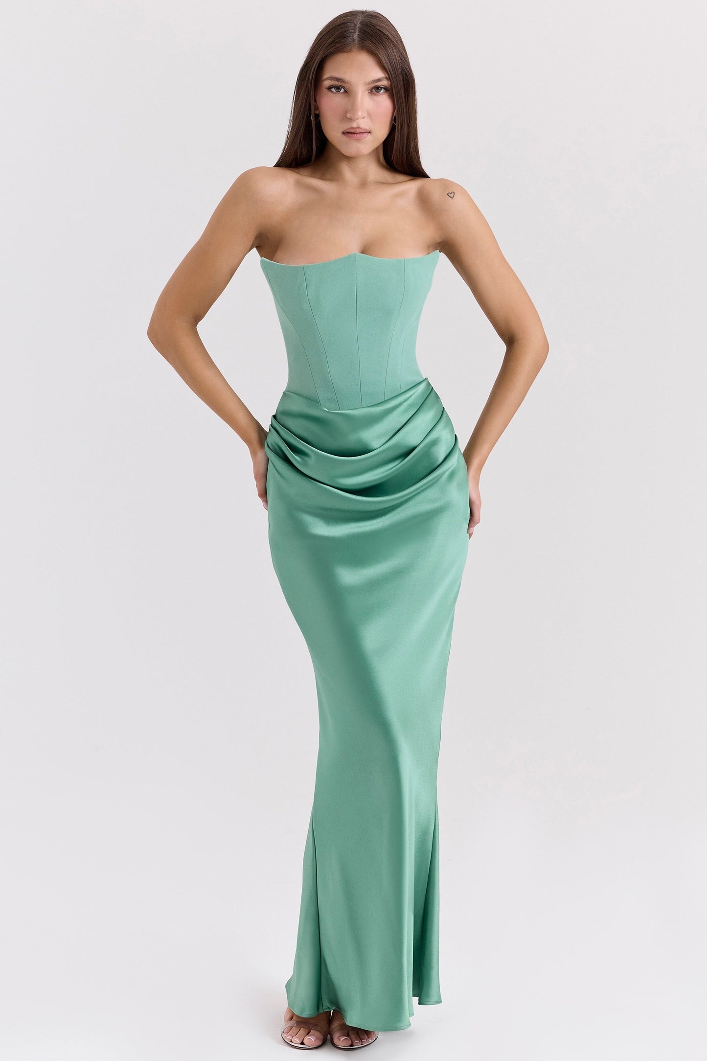 Luna | Maxi Abito Cerimonia Donna in Raso Elegante-1