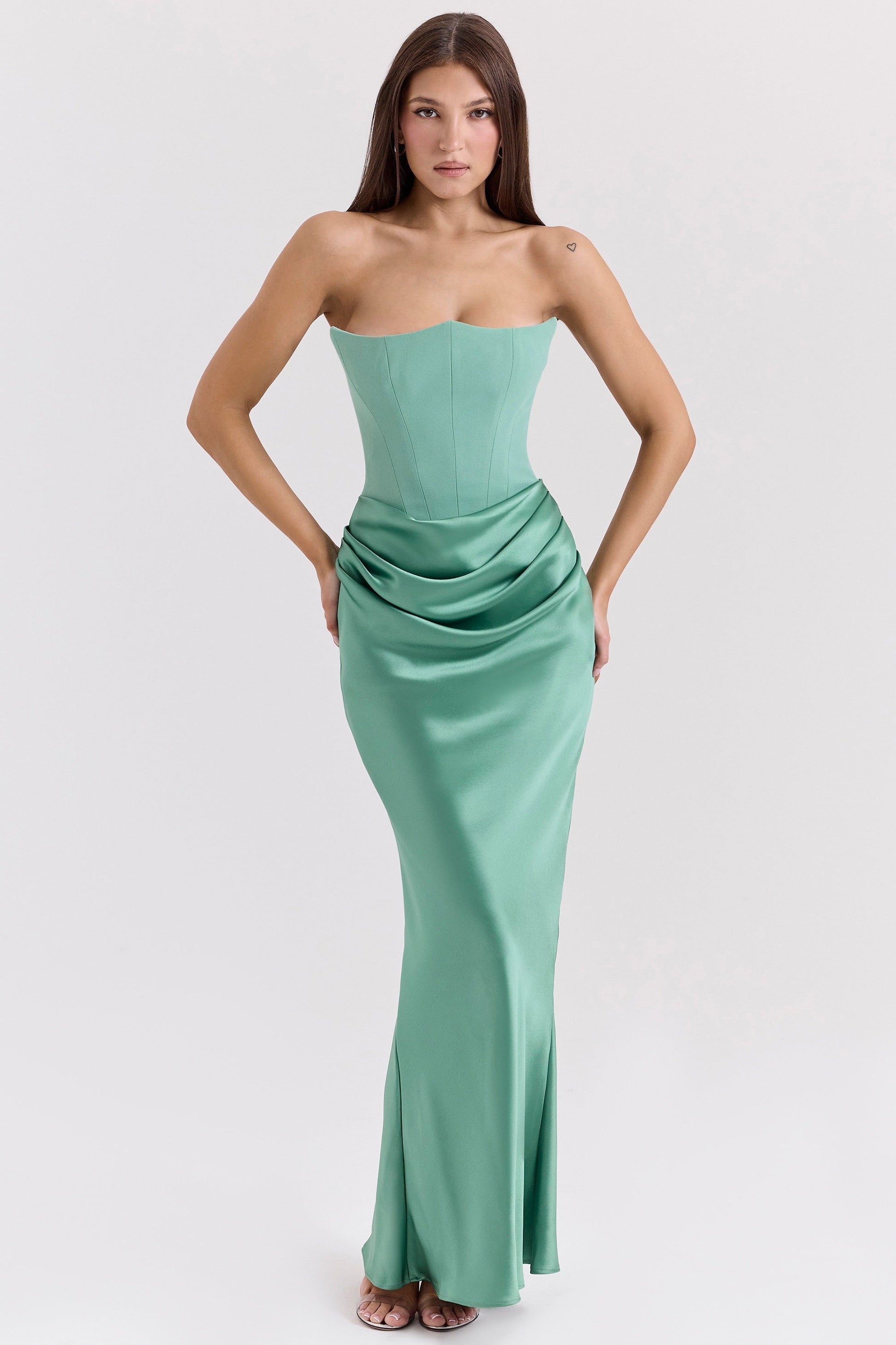 Variant image for Luna | Maxi Abito Cerimonia Donna in Raso Elegante-1