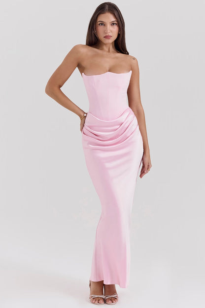 Variant image for Luna | Maxi Abito Cerimonia Donna in Raso Elegante-6