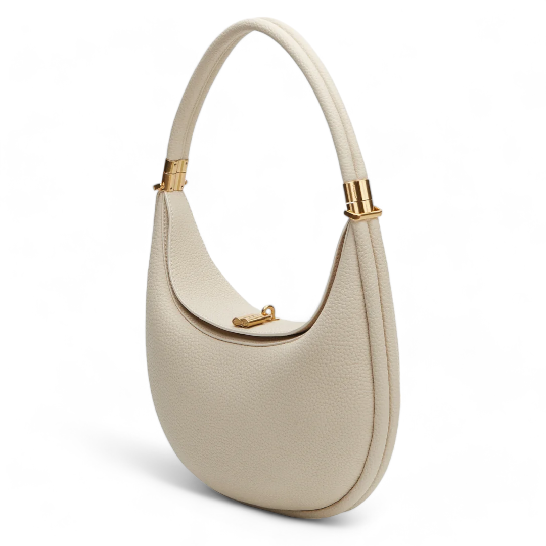 Luna | Borsa a Mezzaluna Elegante in Vera Pelle Nera-2