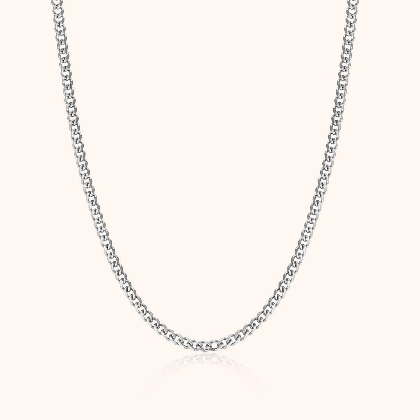 Ketting Schakel Zilverkleurig Stijlvol Cuba Model - Mode Vibes
