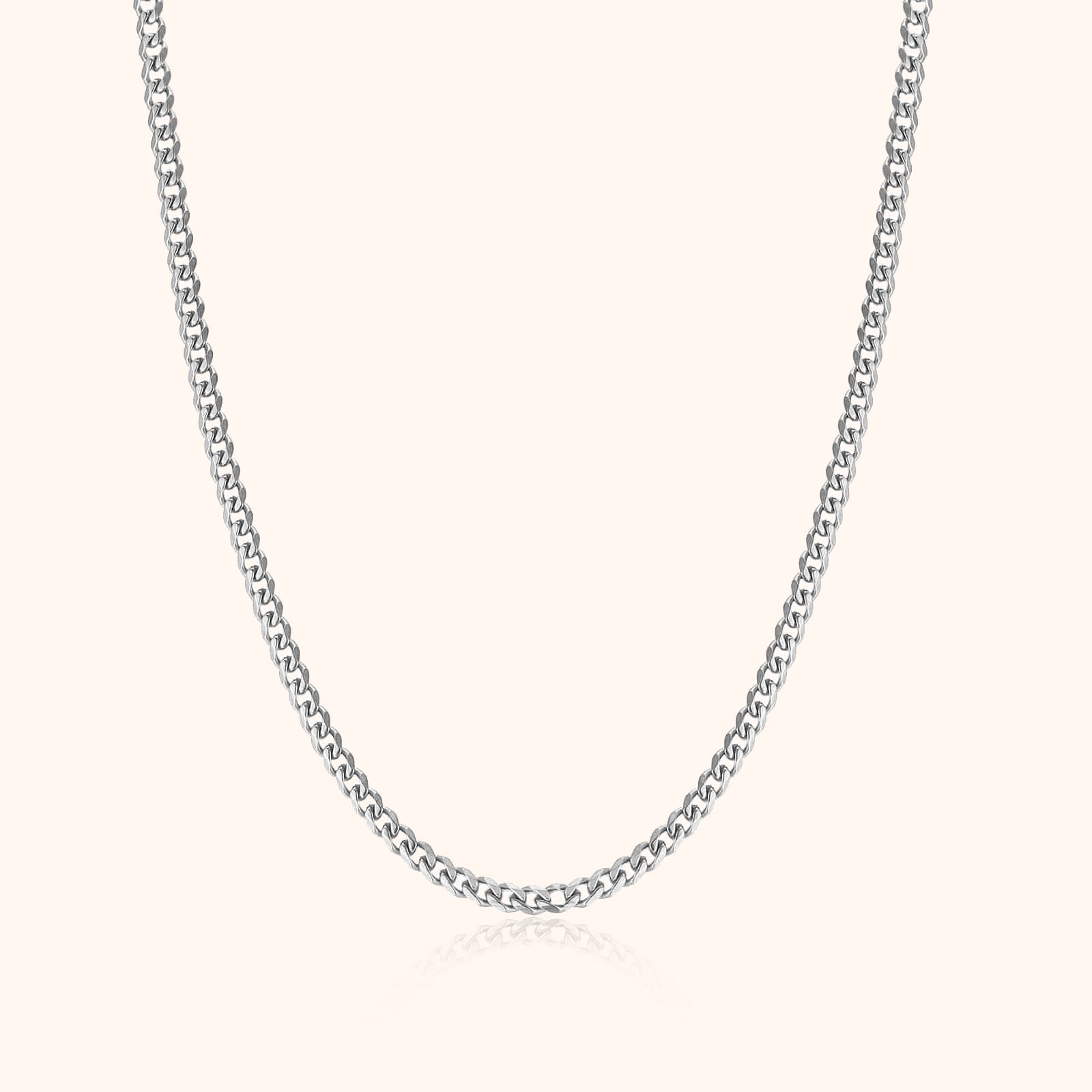 Ketting Schakel Zilverkleurig Stijlvol Cuba Model - Mode Vibes