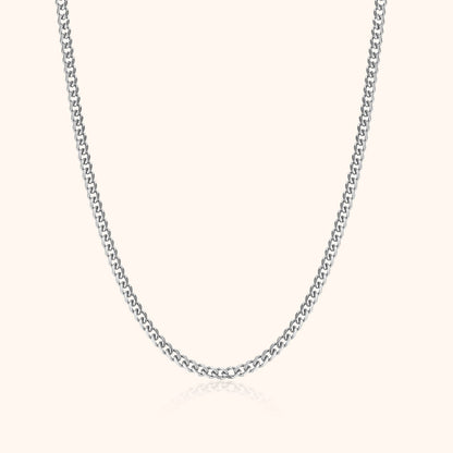 Ketting Schakel Zilverkleurig Stijlvol Cuba Model - Mode Vibes