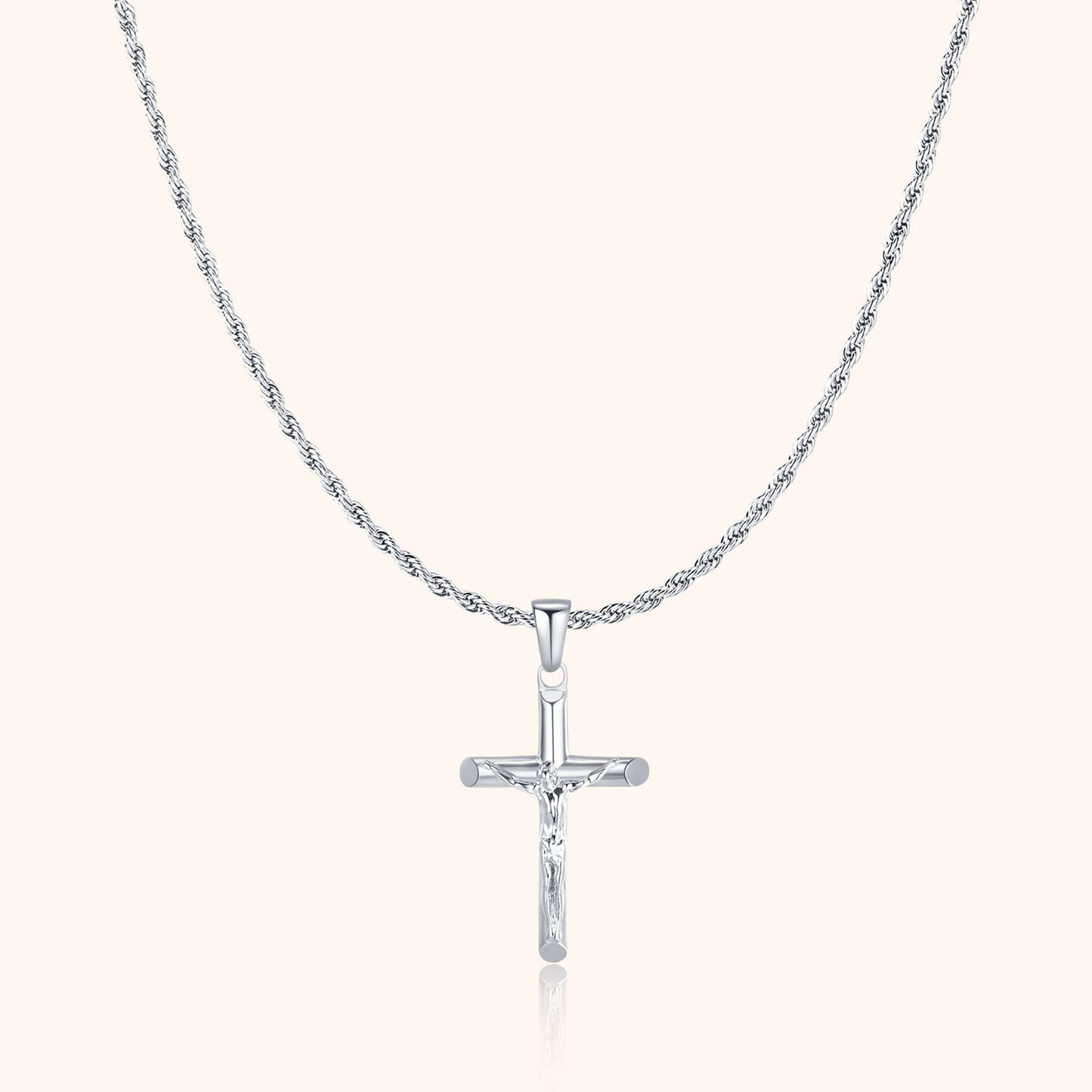 Mannenketting met Kruis Zilverkleurig - Mode Vibes