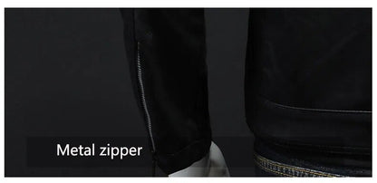 Leren Biker Jas Bomber Model Geschikt voor Dagelijks Gebruik