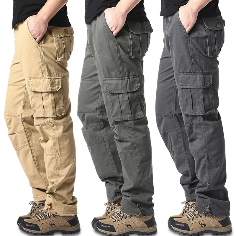 Herens Cargo Broek Katoen Relax Fit Grote Zakken - Mode Vibes
