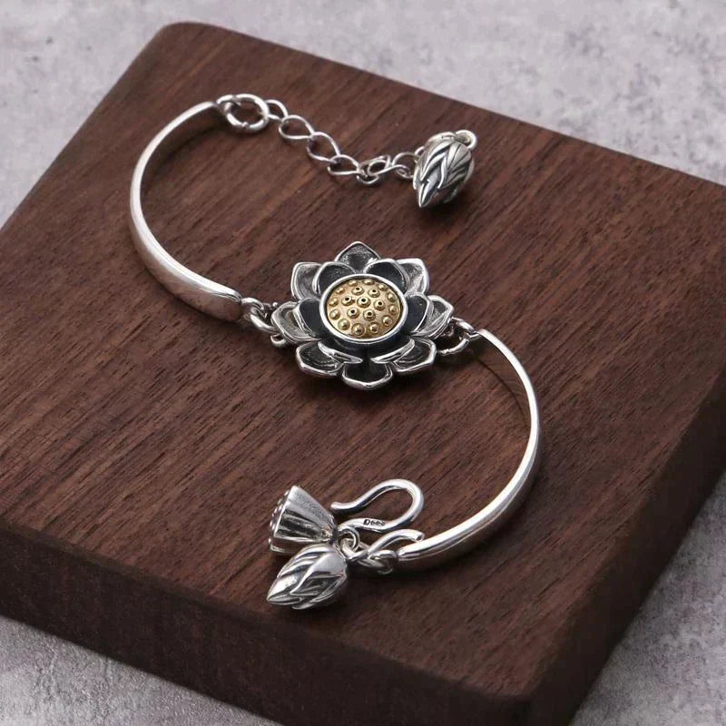 Zilveren Armband Lotus Motief Geluk Symbool