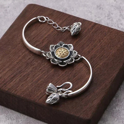 Zilveren Armband Lotus Motief Geluk Symbool