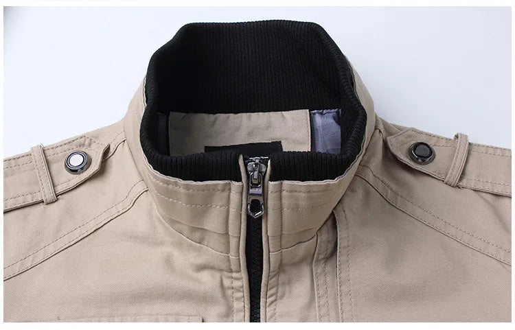 Windjack Slim Fit Militair Stijl Heren