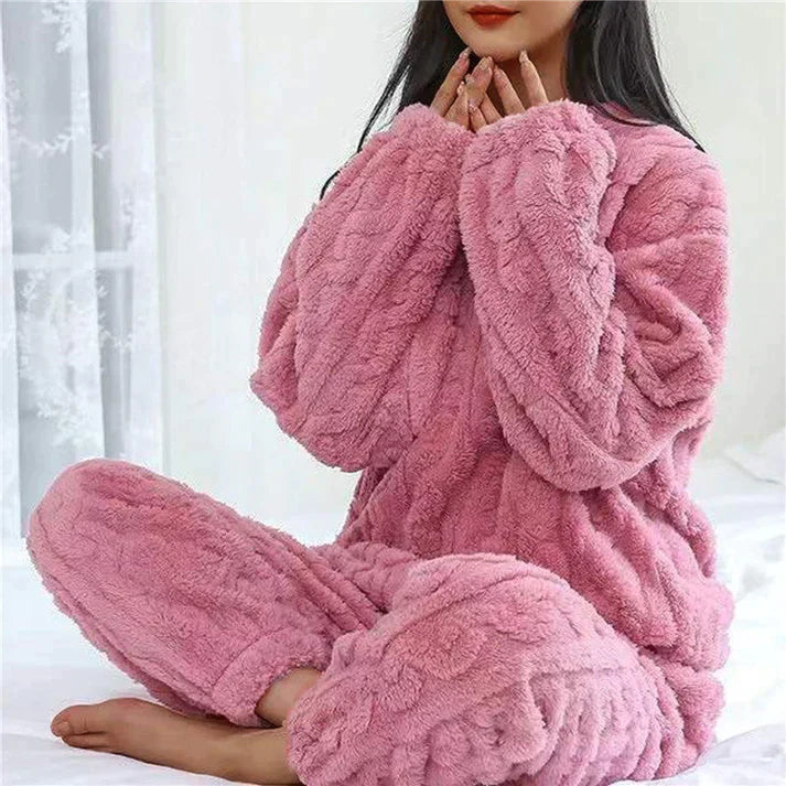Zachte Fleece Pyjama Set Dames Comfortabel Slaapkleding - Mode Vibes