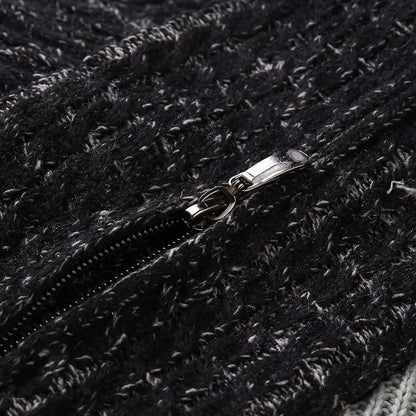 Vintage Wollen Trui Hoge Kraag Casuele Look