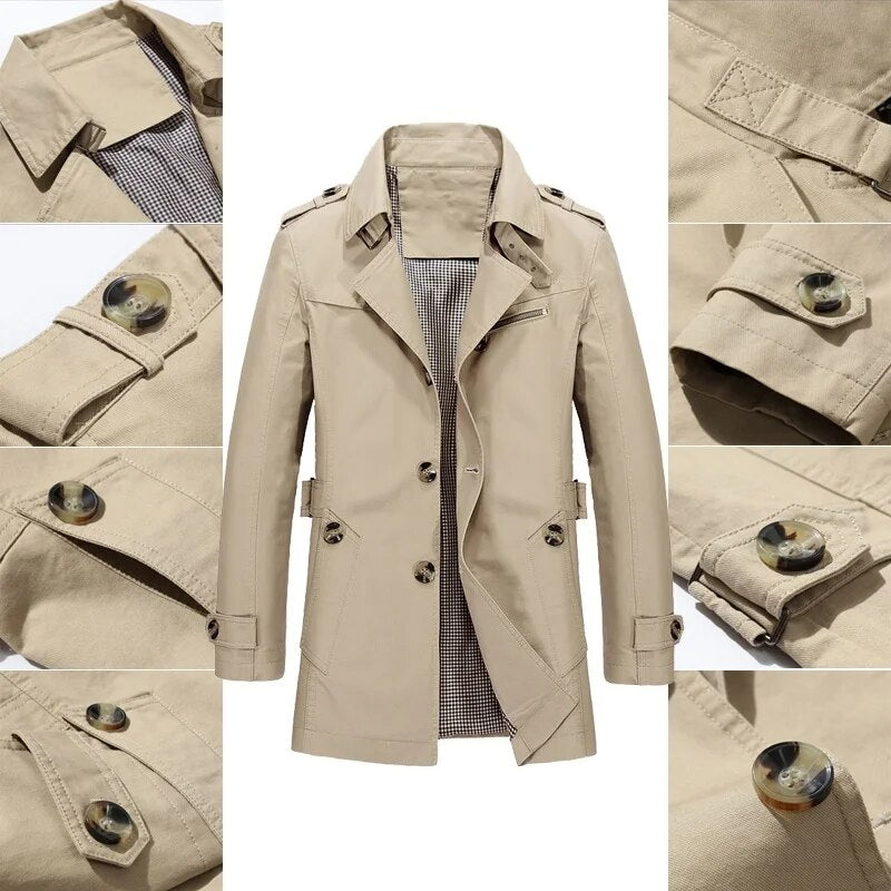 Dames Trenchcoat Lange Stijlvolle Regenjas