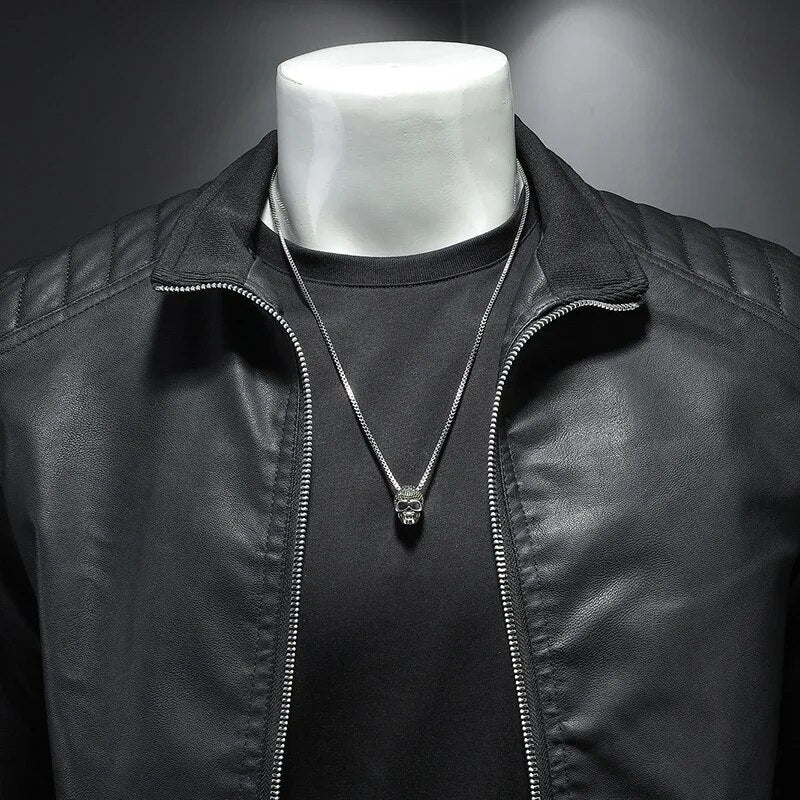 Leren Biker Jas Bomber Model Geschikt voor Dagelijks Gebruik
