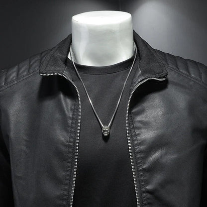 Leren Biker Jas Bomber Model Geschikt voor Dagelijks Gebruik