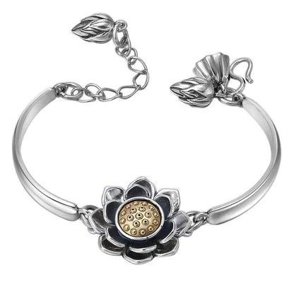 Zilveren Armband Lotus Motief Geluk Symbool - Mode Vibes