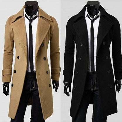 Waterdichte Trenchcoat Heren Klassieke Dubbele Rij Knopen