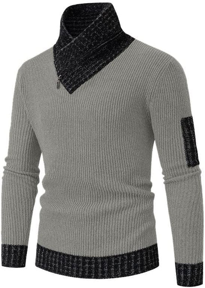 Lars Trui - Vintage Wollen Trui Hoge Kraag Casual Stijl