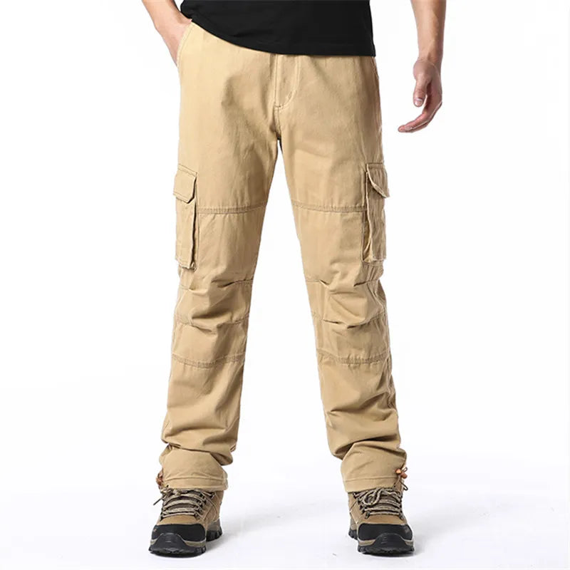 Herens Cargo Broek Katoen Relax Fit Grote Zakken