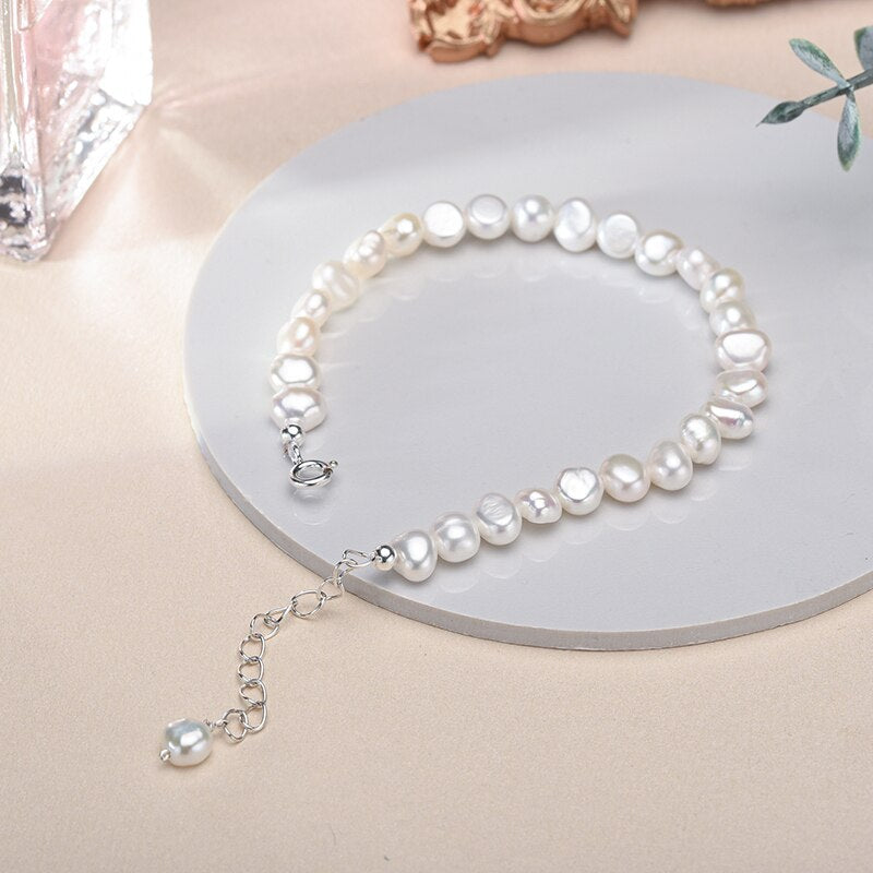 Zilveren Armband met Parel, Elegante Sieraden voor Vrouwen