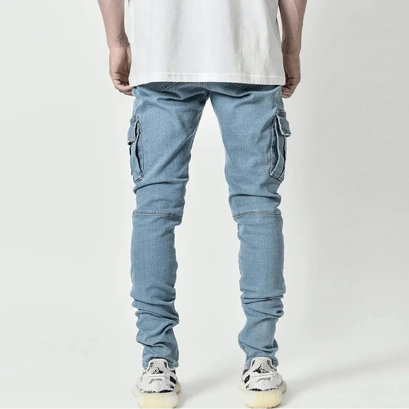 Cargo Jeans voor Mannen met Veel Zakken en Comfortabele Pasvorm