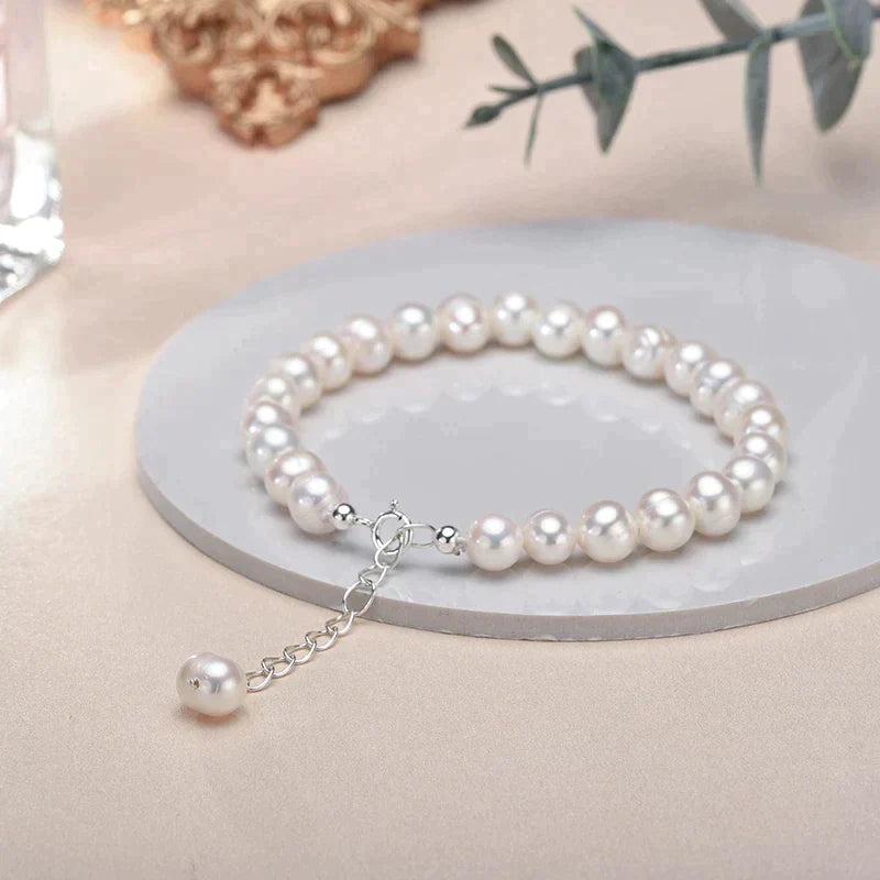 Zilveren Armband met Parel, Elegante Sieraden voor Vrouwen - Mode Vibes