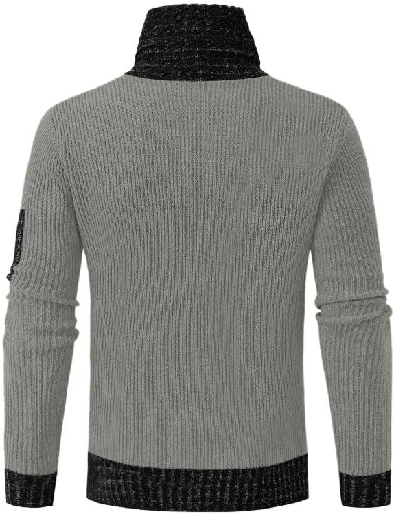 Vintage Wollen Trui Hoge Kraag Casuele Look
