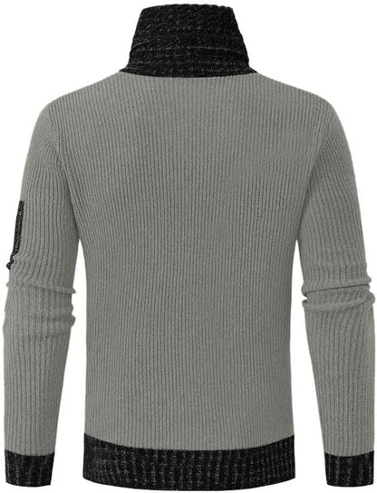 Vintage Wollen Trui Hoge Kraag Casuele Look
