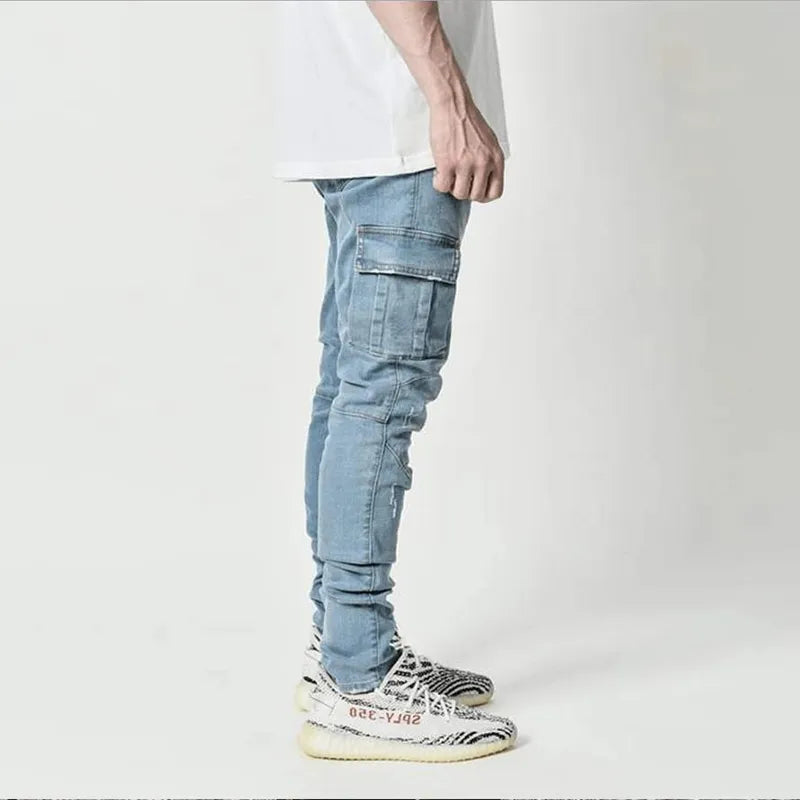 Cargo Jeans voor Mannen met Veel Zakken en Comfortabele Pasvorm - Mode Vibes