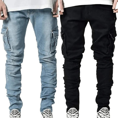 Cargo Jeans voor Mannen met Veel Zakken en Comfortabele Pasvorm