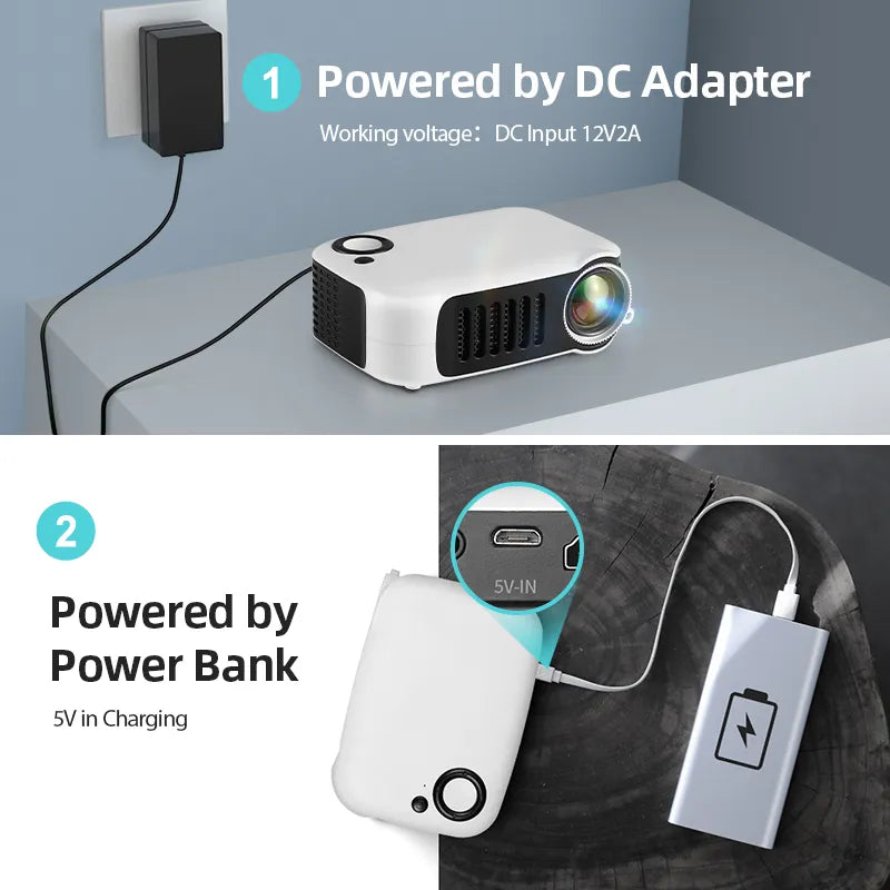 Mini Projector voor Thuisbioscoop met HD Beeldkwaliteit