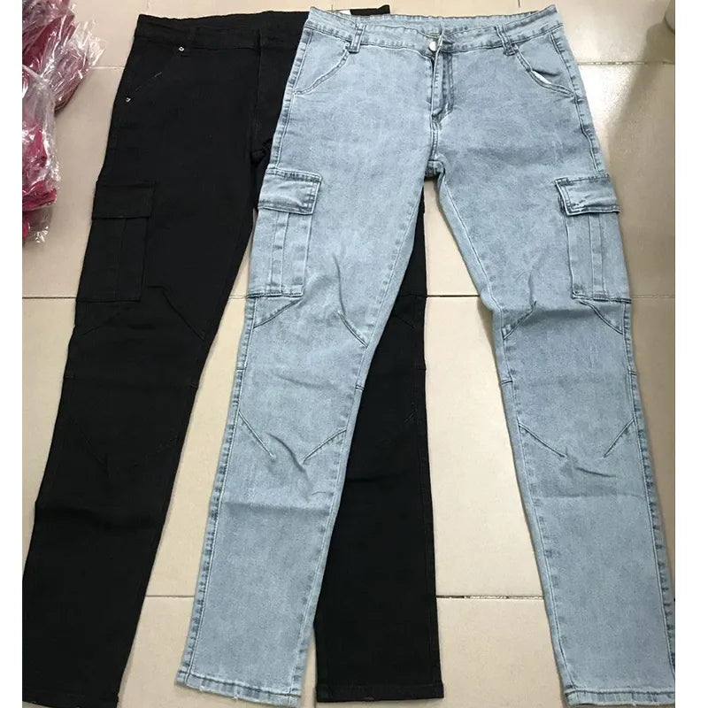 Cargo Jeans voor Mannen met Veel Zakken en Comfortabele Pasvorm