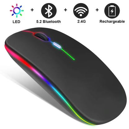 Bluetooth Muis Draadloos Oplaadbaar met LED Verlichting