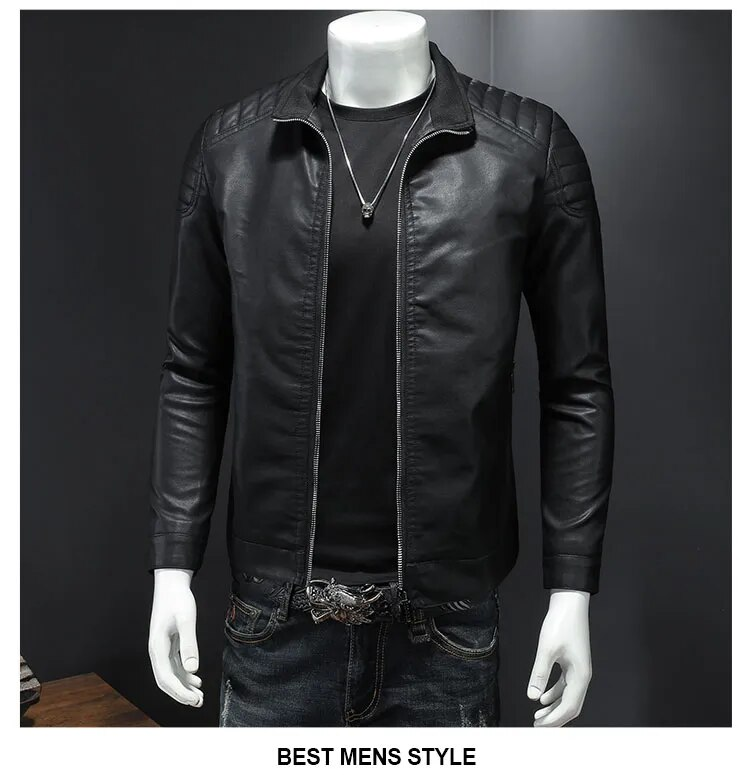 Leren Biker Jas Bomber Model Geschikt voor Dagelijks Gebruik