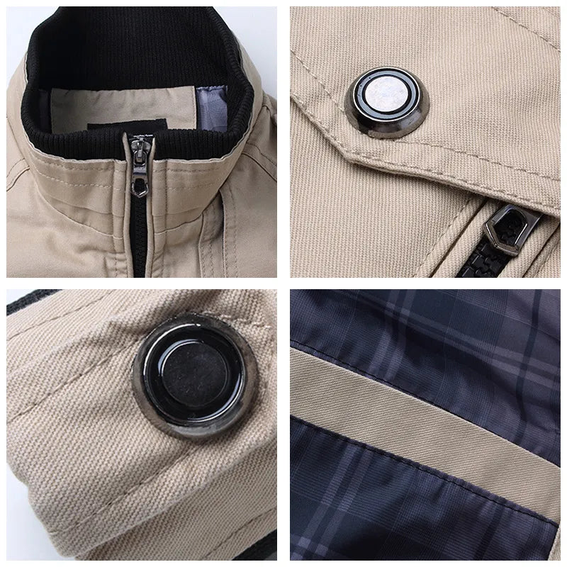 Windjack Slim Fit Militair Stijl Heren
